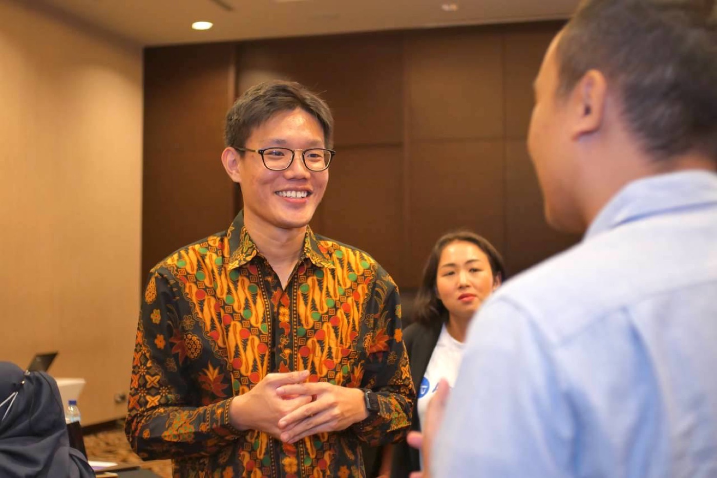 Felix in a batik shirt at an event in Jakarta